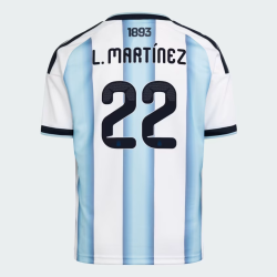 Kid's Argentina 2026 Home Authentic World Cup Shirt L. MARTÍNEZ #22