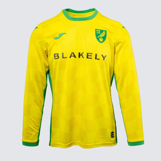 Men's Norwich City 2024/25 Home Long Sleeve Shirt Men's Norwich City 2024/25 Home Long Sleeve Shirt