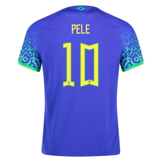 Pele #10 Brazil Away Jersey World Cup 2022